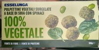 Polpettine vegetali surgelate a base di soia con spinaci