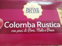 Colomba rustica con pezzi di pera, mela e pesca
