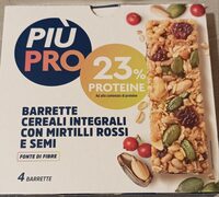 Barrette cereali integrali con mirtilli rossi e semi