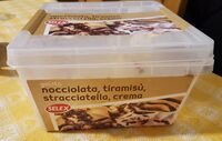 Gelato nocciolata, tiramisù, stracciatella, crema