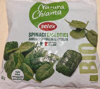 Spinaci biologici surgelati foglia su foglia