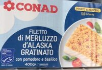 Filetto di Merluzzo d'Alaska Gratinato con pomodoro e basilico