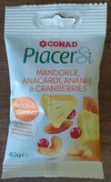 Mandorle Anacardi Ananas e Cranberries