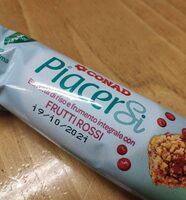 Barretta di riso e frumento integrale con frutti rossi