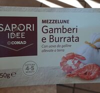 Mezzelune gamberi e burrata