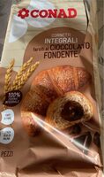 Cornetti integrali farciti al cioccolato fondente