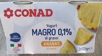 Conad yogurt magro 0,1% - 125g x 2 - ananas