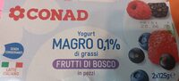 Conad yogurt magro 0,1% - 125g x 2 - frutti di bosco