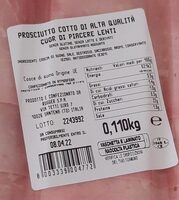 Prosciutto cotto alta qualità cuor di piacere lenti