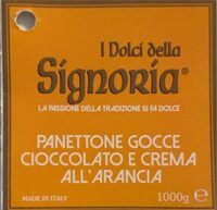 Panettone gocce cioccolato e crema all’arancia