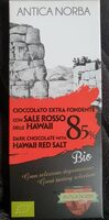 Cioccolato extra fondente con sale rosso delle Hawaii 85%