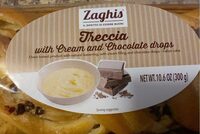 Treccia with cream and chocolate drops