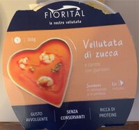 Vellutata di zucca e carote con gamberi
