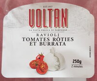 Ravioli tomates rôties et burrata