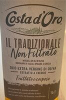 Olio extravergine di oliva non filtrato