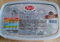 Glace au café avec marbrure de café et grains de café grillés