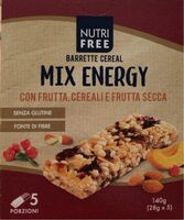 Barrette cereal mix energy con frutta cereali e frutta secca