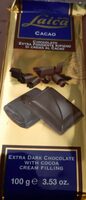 Cioccolato extra fondente ripieno di crema al cacao