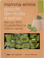 Gnocchi con ricotta e spinaci fatti con 100% patate fresche cotte a vapore