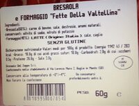 Bresaola e formaggio fette della valtellina