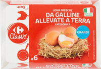Uova fresche da galline allevate a terra categoria a grandi
