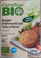 Burger di broccoli con tofu e farro