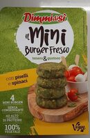 Il mini burger fresco con piselli e spinaci