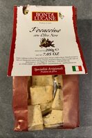 Focaccine with black olives rustic crackers