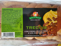 Treccia con crema pasticcera e uva sultanina