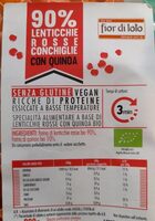 90% lenticchie rosse conchiglie con quinoa