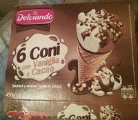 6 coni con Vaniglia e Cacao