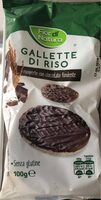 Gallette di riso ricoperte con cioccolato fondente
