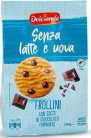 Frollini con gocce di frollìni senza latte e uova cioccolato fondente