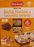 Barrette con arachidi mandorle e cioccolato fondente
