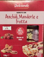 Barrette con Arachidi mandorle e frutta