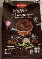 Muffin al cacao ripieni di crema al cioccolato