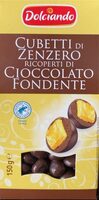 Cubetti di zenzero ricoperti di cioccolato fondente