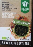 Organic green peas fusilli