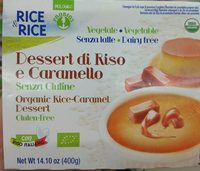 Dessert di riso e caramello