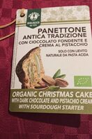 Panettone con cioccolato fondente e crema al pistacchio