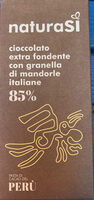 Cioccolato fondente extra con granella di mandorle (cacao: 85% min.) biologico