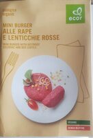 Mini burger alle rape e lenticchie rosse