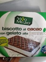 Biscotto al cacao con gelato alla panna