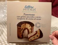 Panettone con gelato nocciola e cacao ricoperto