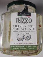 Olive verdi schiacciate