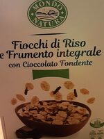 Fiocchi di riso e frumento integrale con cioccolato fondente