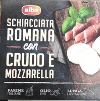 Schiacciata romana con crudo e mozzarella