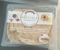 Hummus con cipolle caramellate