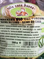 Crackers BIO con curcuma- semi di lino - semi di chia