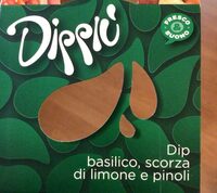 Dip basilico, scorza di limone e pinoli